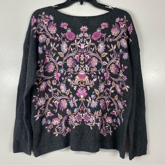 J Jill Enchanted florals sweater MP - Picture 4 of 7